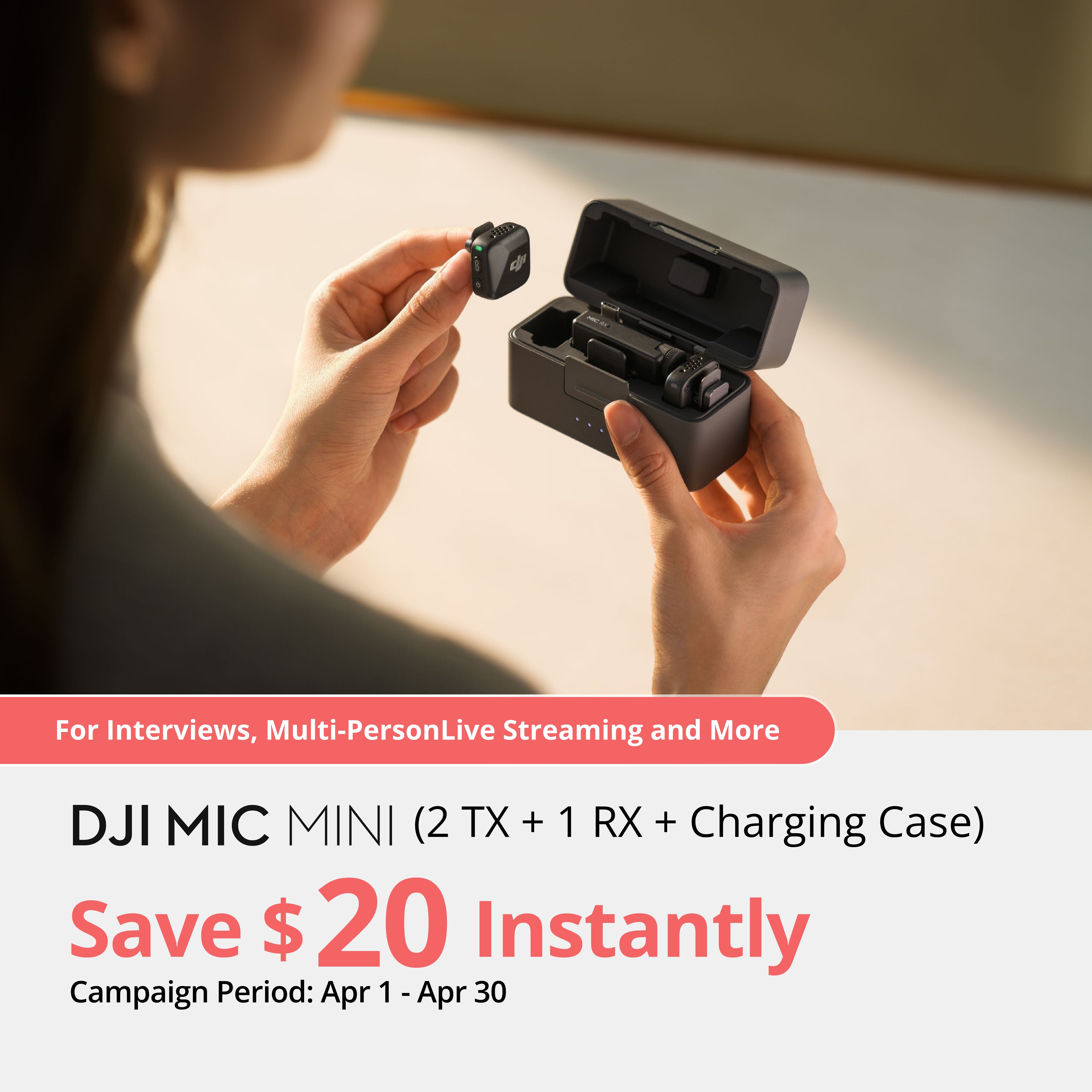 DJI Mic Mini (2 TX + 1 RX + Charging Case)